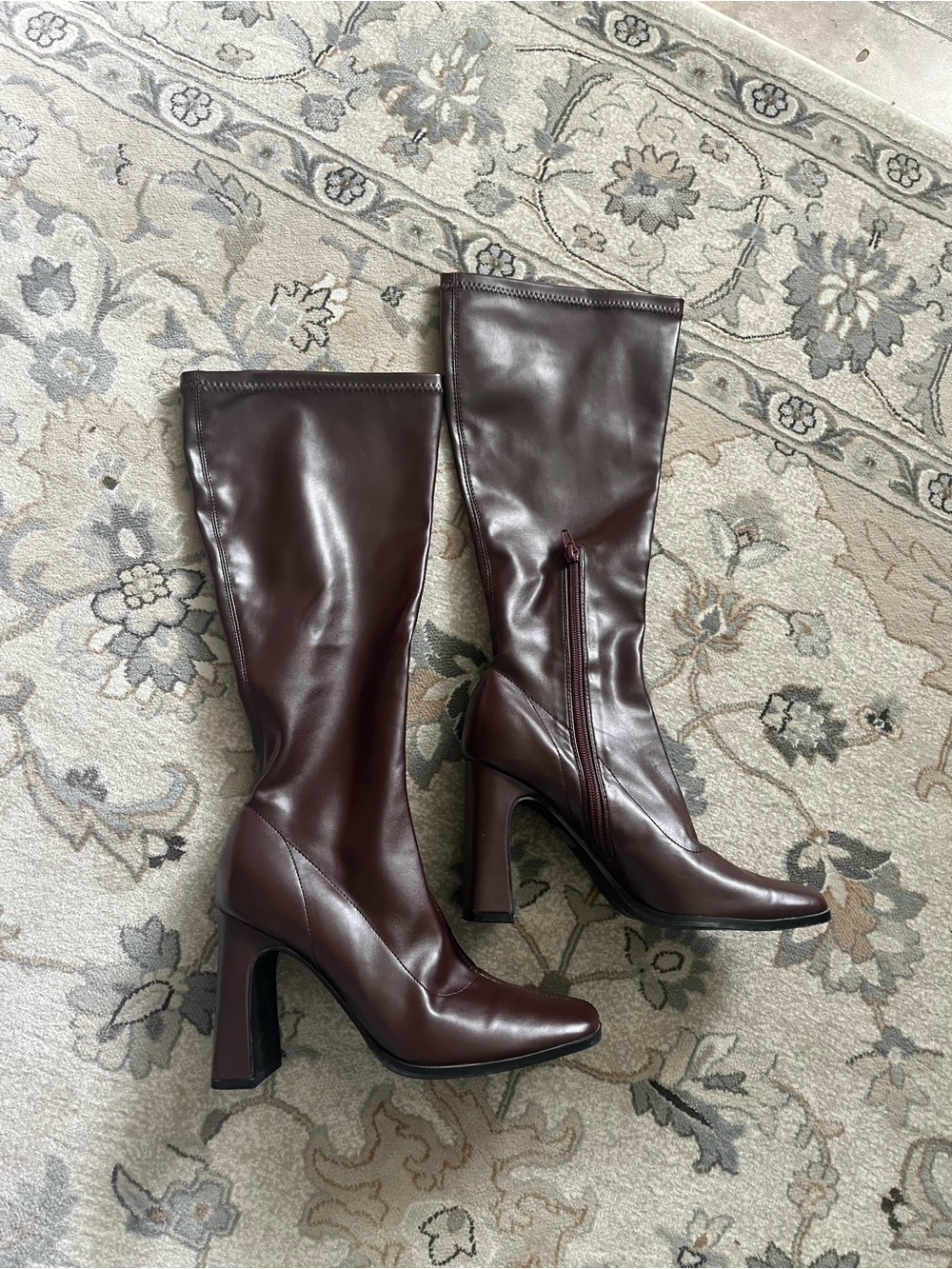 Brown Leather Heeled Boots